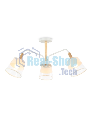 Светильник Ambrella light TR4737/3 WH/LW белый/светлое дерево E27/3 max 40W D760*350