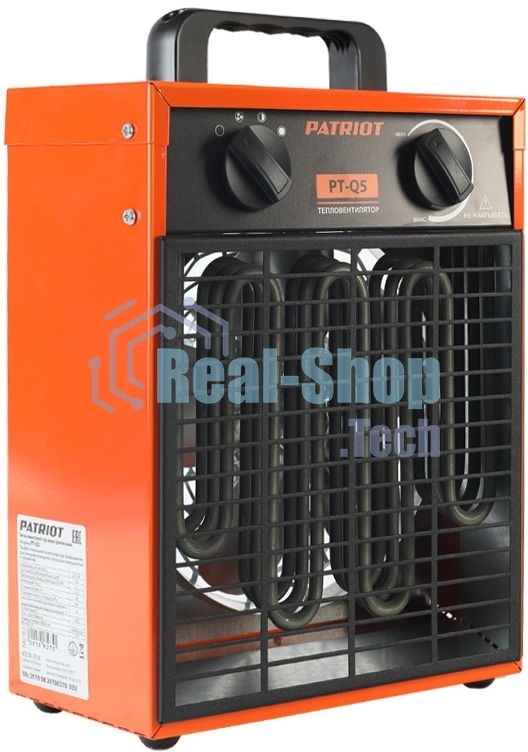 Калорифер PATRIOT PT-Q 5 220В терморегулятор, нерж.ТЭН, шнур с промышленной вилкой