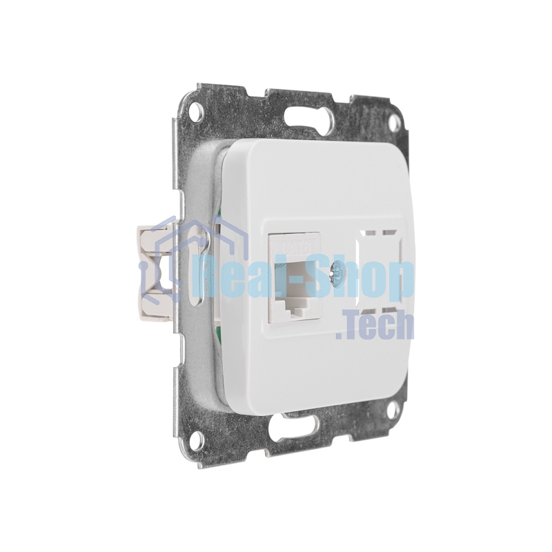 Розетка компьютерная Kranz RJ45 DEA с/у мех. белый
