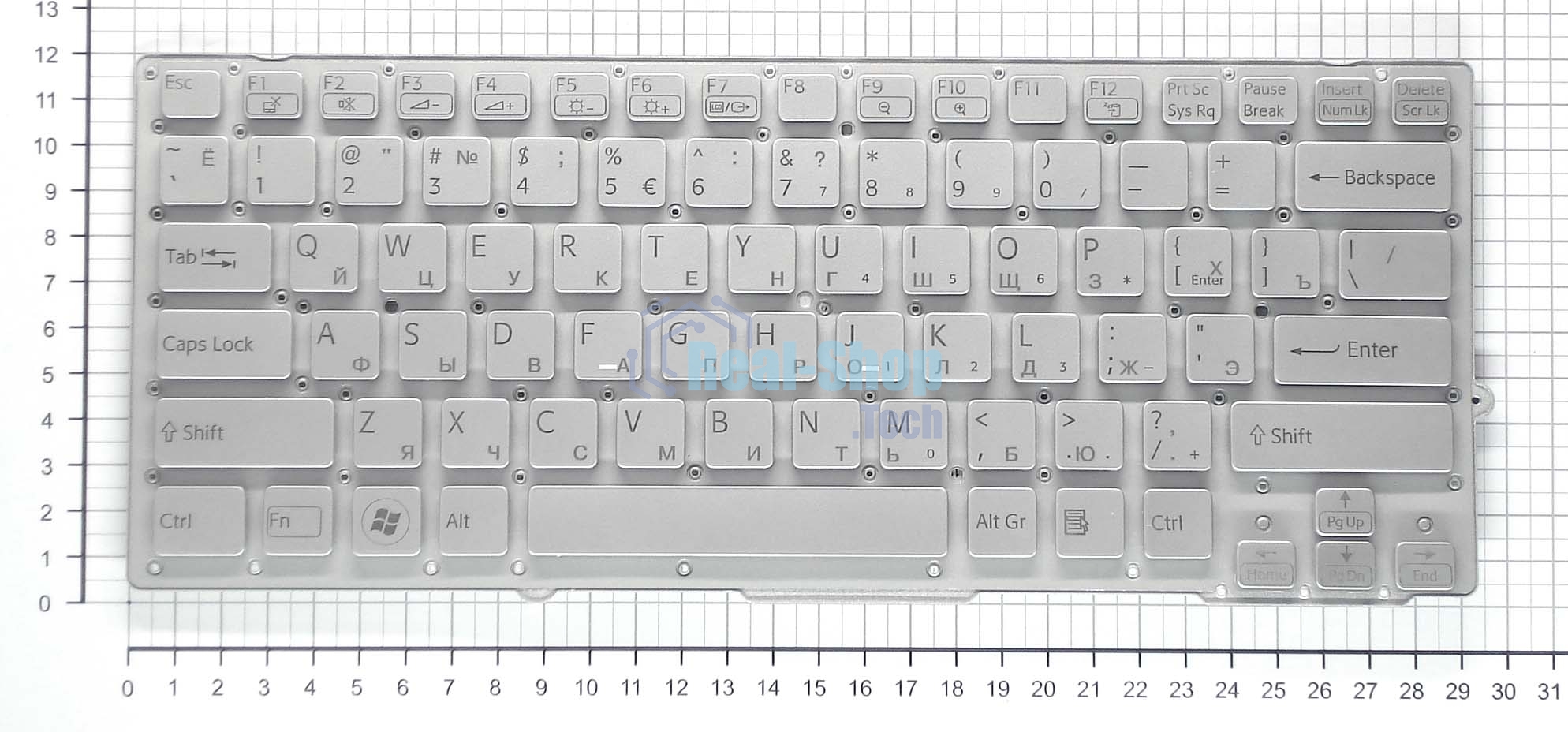 Клавиатура для ноутбука Sony Vaio VPC-SD VPC-SB серебристая