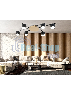 Потолочный светильник Ambrella light FL51756/6 BK/GD черный/золото GX53/6 max 12W 870*570*110