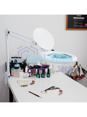 Лупа на струбцине Rexant, круглая, 5D, с подсветкой 108 LED, белая