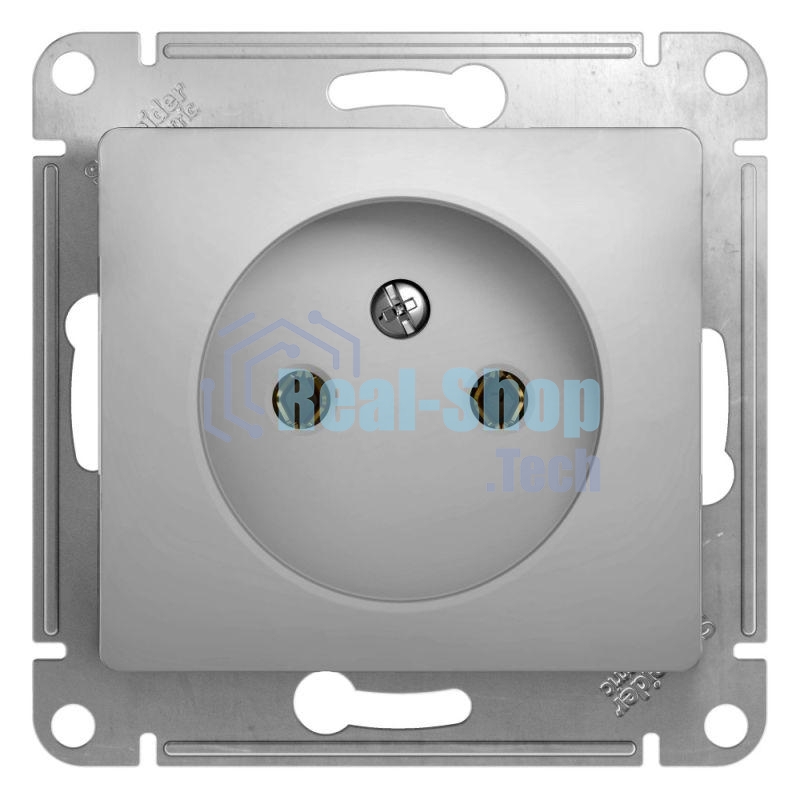 Механизм розетки 1-м СП Glossa 16А IP20 без заземл. алюм. SchE GSL000341
