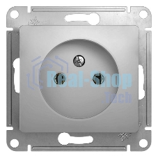 Механизм розетки 1-м СП Glossa 16А IP20 без заземл. алюм. SchE GSL000341