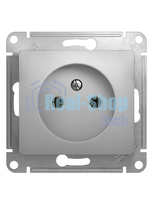 Механизм розетки 1-м СП Glossa 16А IP20 без заземл. алюм. SchE GSL000341