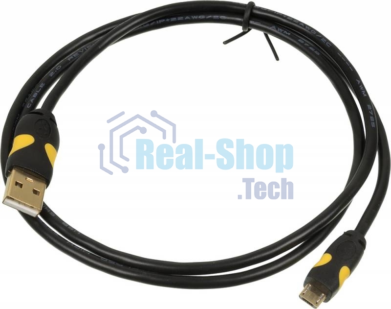 Кабель USB2.0 2A Smooth Connector USB A (m)/micro USB B (m) 1м позолоченные контакты