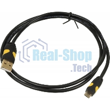 Кабель USB2.0 2A Smooth Connector USB A (m)/micro USB B (m) 1м позолоченные контакты Кабель USB2.0 2A Smooth Connector USB A (m)/micro USB B (m) 1м позолоченные контакты