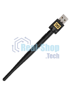 Сетевой адаптер Wi-Fi 4 ExeGate ETL-WN722N-2 (Беспроводной USB адаптер, Wi-Fi N (b/g/n), чипсет Realtek8188, до 150 Мбит/с на 2,4 ГГц, внешняя 4dBi антенна, USB 2.0)