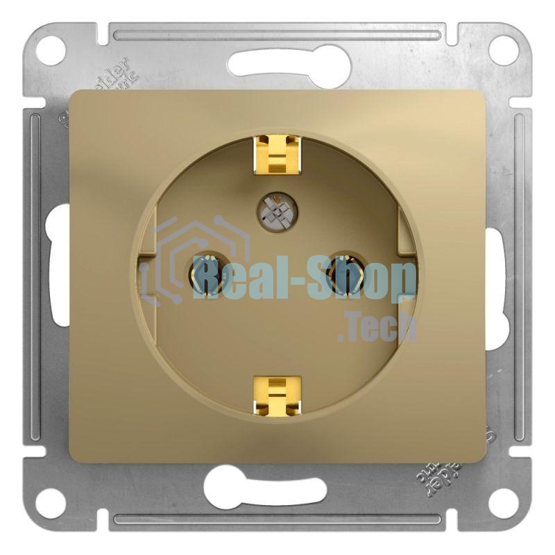 Механизм розетки 1-м СП Glossa 16А с заземл. титан SchE GSL000443