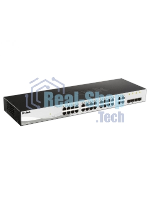 Коммутатор управляемый L2 D-Link DGS-1210-28/FL2A с 24 портами 10/100/1000Base-T и 4 комбо-портами 100/1000Base-T/SFP