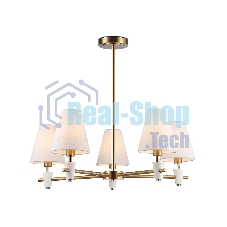 Люстра Ambrella light LH75044/5 BS/WH латунь/белый E14*5 max 40W D700*580