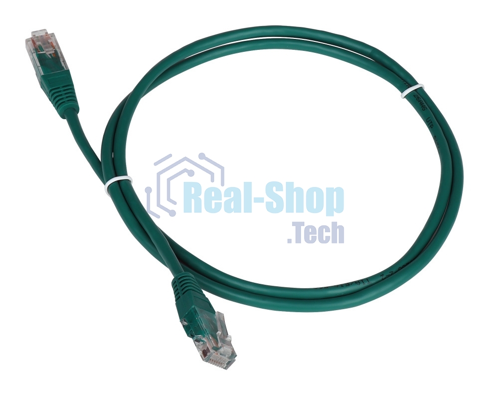 Патч-корд LANMASTER TWT UTP cat.5e, с заливными колпачками, 0.3 м, зеленый