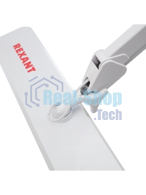 Лампа настольная бестеневая на струбцине Rexant ECO light, 324 SMD LED с диммером, теплый/холодный цвет свечения, белая