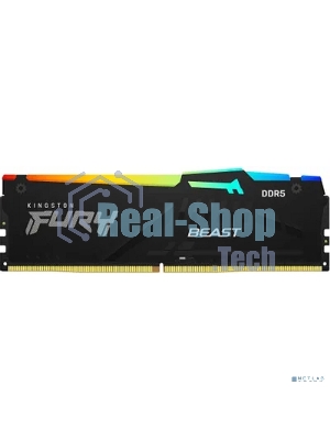 Оперативная память Kingston Fury Beast, DDR5, 16Gb (1x16Gb), 5600MHz, CL36, DIMM, с радиатором, RGB, черный