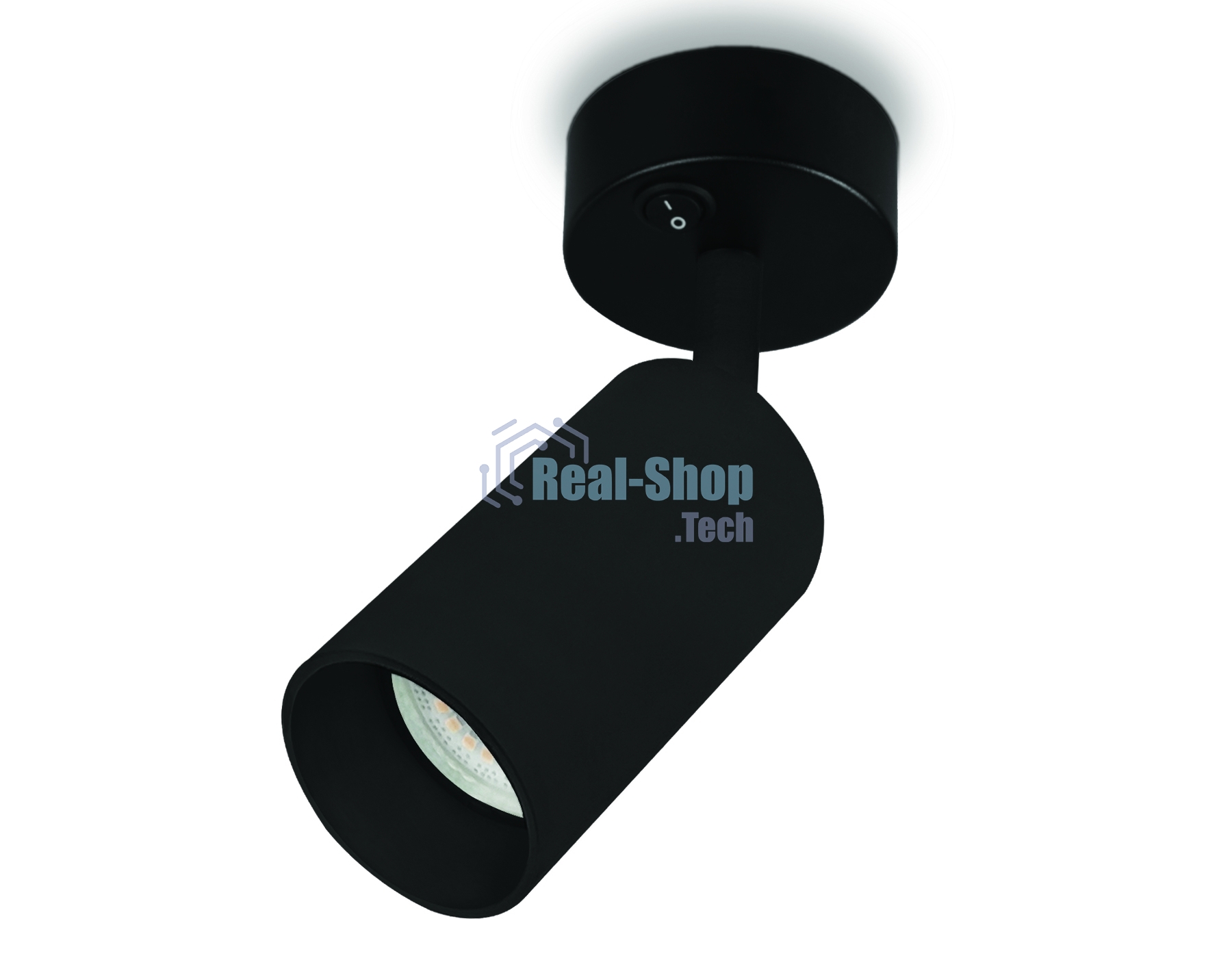 Накладной спот с выключателем Ambrella light TA127 BK черный GU10 max 12W D70*164*D55