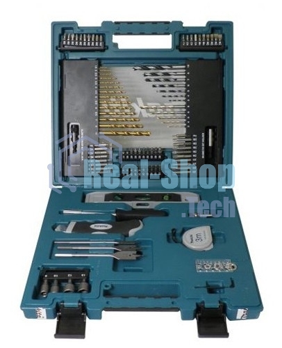 Наборы Makita D-31778 Набор 104шт,отвертка ручн,держ-ль магн,отв.насадки,сверла д\дер,мет,бет,рулетка,ур-нь,зенкер,нож,чем 