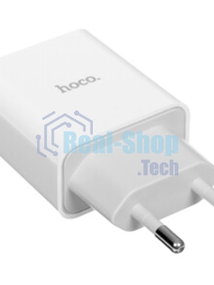 Зарядное устройство Hoco 10.5Вт, 2.1А, 1хUSB + кабель USB/Type-C 1м, C81A, белый, блистер