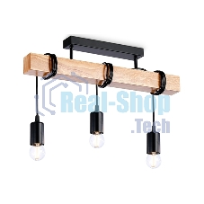 Светильник Ambrella light TR8182/3 BK/LW черный/светлое дерево E27*3 max 40W 500*50*420