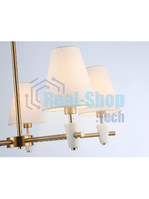 Люстра Ambrella light LH75044/5 BS/WH латунь/белый E14*5 max 40W D700*580