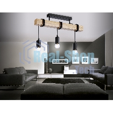Светильник Ambrella light TR8182/3 BK/LW черный/светлое дерево E27*3 max 40W 500*50*420