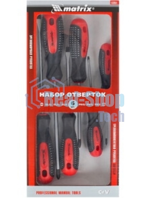 Отвертка MATRIX 13351проф. fusion crv 3компонентная рукоятка antislip 6шт.