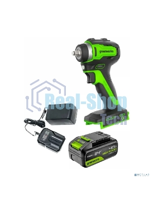 Гайковерт Greenworks G24IW200 аккум. патрон:квад.3/8