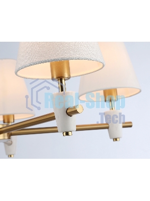 Люстра Ambrella light LH75044/5 BS/WH латунь/белый E14*5 max 40W D700*580