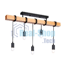 Светильник Ambrella light TR8183/5 BK/LW черный/светлое дерево E27*5 max 40W 800*50*420