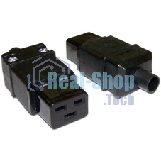 Вилка Lanmaster IEC 60320 C19 16A 250V разборная черная