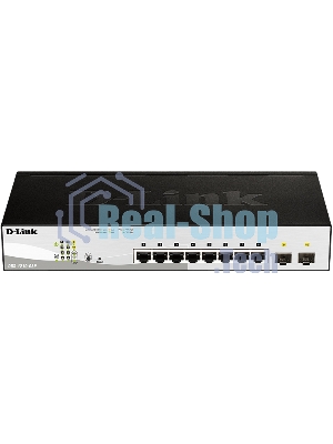 Коммутатор настраиваемый L2 PoE-коммутатор, 8x1000Base-T PoE, 2х1000Base-X SFP, PoE-бюджет 65 Вт, упрощенный интерфейс CLI
