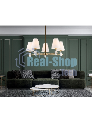 Люстра Ambrella light LH75044/5 BS/WH латунь/белый E14*5 max 40W D700*580