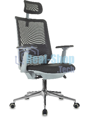 Кресло эргономичное Бюрократ MC-G612N-H черный Elastic-102 Neo Black сетка/ткань с подголов. крестов. металл хром