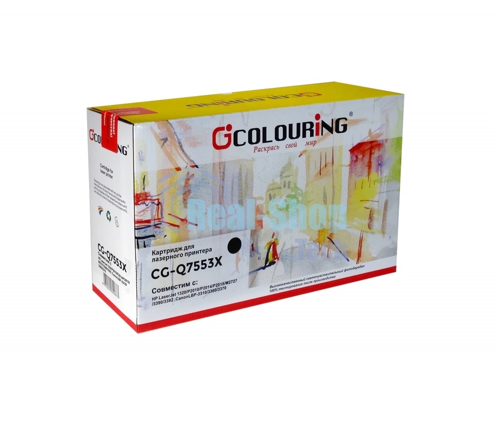 Картридж лазерный Colouring CG-Q7553X/715 черный (7000 стр.) для HP LJ P2010/P2014/P2015/2015d/2015n/M2727/M2727nf/M2727nfs/Canon LBP-3310/3370