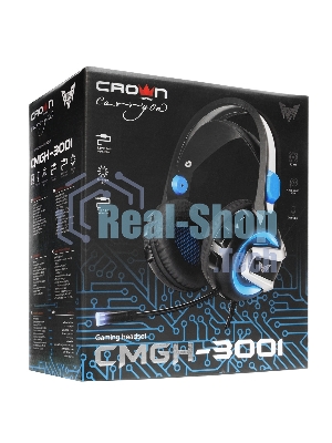 Гарнитура Crown CMGH-3001 чёрный/синий, проводная, подсветка