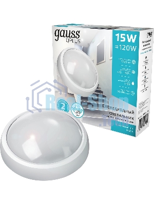 Светильник светодиодный ЖКХ Qplus D175х76 15Вт 4000К 1200лм 160-260В IP54 круг бел. декорат. рамка микровол. сенсором Gauss 142411215-S