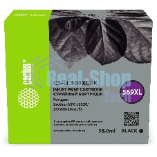 Картридж струйный Cactus CS-LC569XLBK (569XL) черный (58 мл) для Brother MFC-J3520/J3720InkBenefit