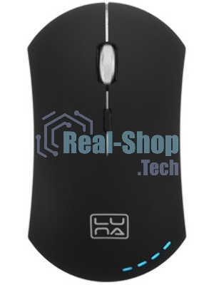 Мышь беспроводная Qumo Office Luna M74 черный, 1600 dpi, радиоканал, USB, кнопки - 6