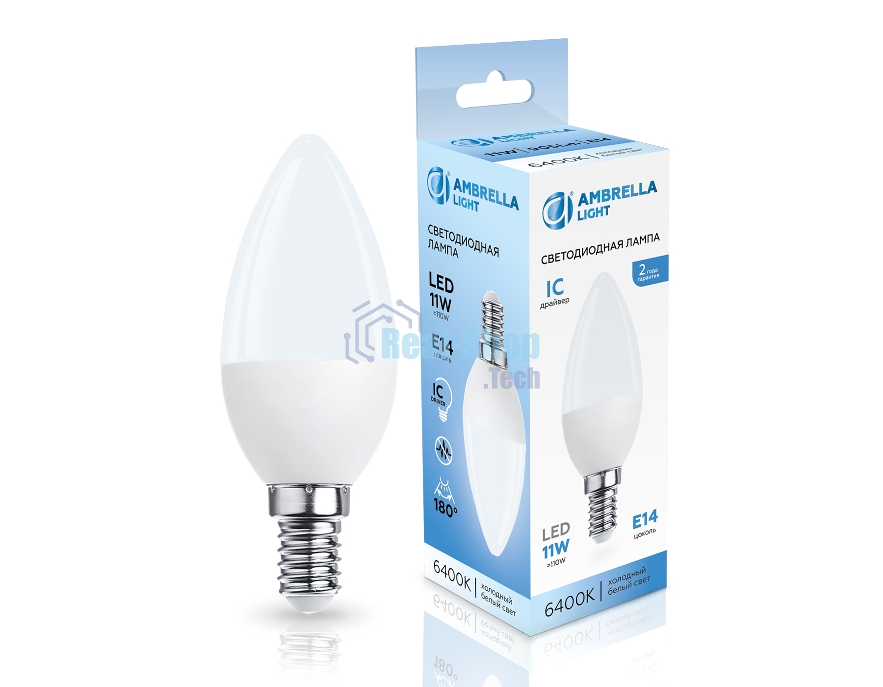 Светодиодная лампа 371116 LED C37 11W IC E14 6400K 175-265V