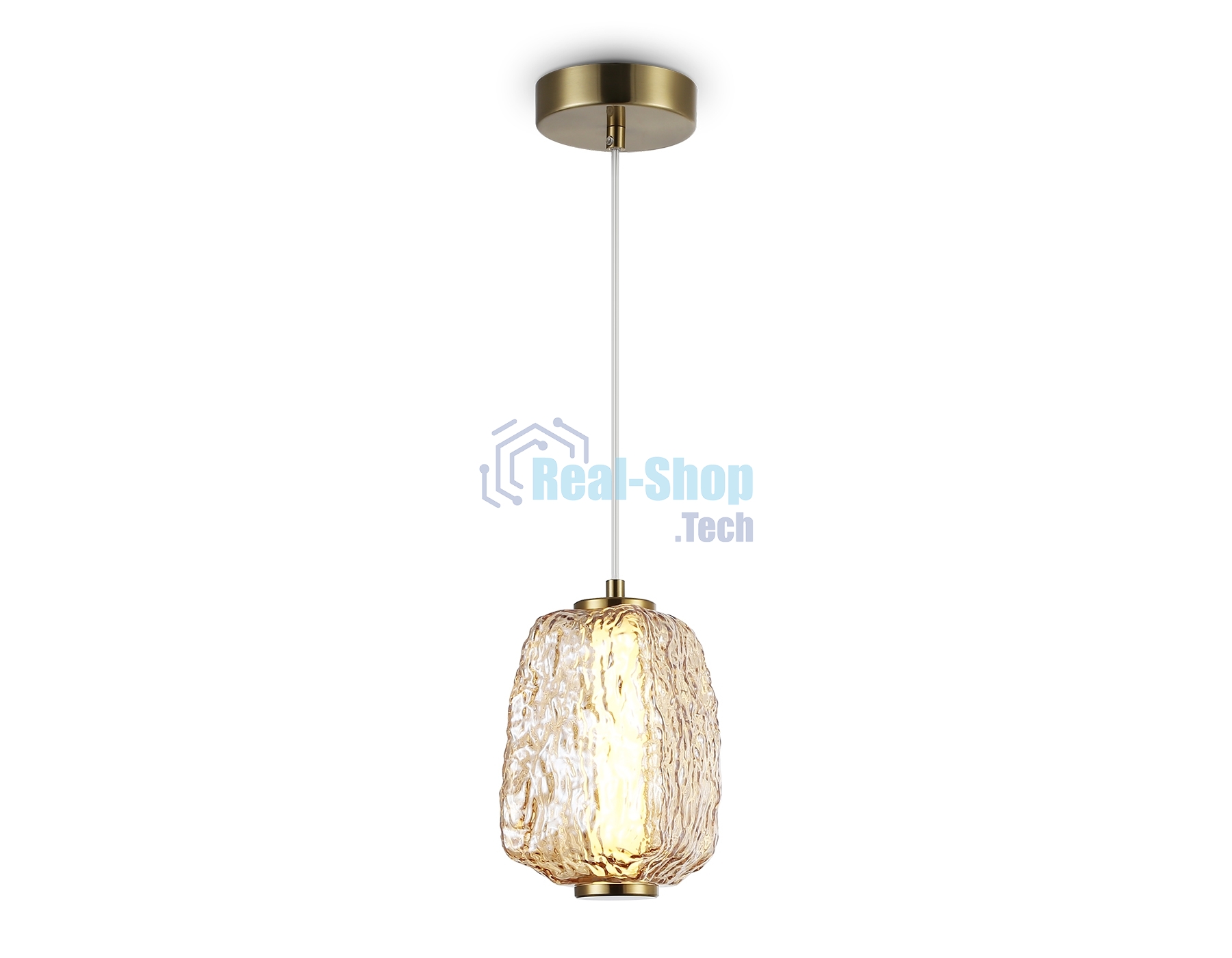Подвесной светодиодный светильник Ambrella light LH30101 SB/TI бронза/янтарь 8W 3000K 140*140*1575