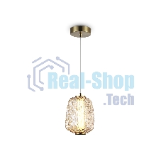 Подвесной светодиодный светильник Ambrella light LH30101 SB/TI бронза/янтарь 8W 3000K 140*140*1575