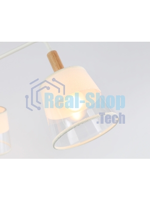 Светильник Ambrella light TR4737/3 WH/LW белый/светлое дерево E27/3 max 40W D760*350