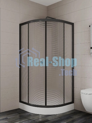 Душевой уголок BAU Dream Hit Black с поддоном 100x100х195, рифленое закаленное стекло, черный профил