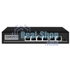 Коммутатор Osnovo SW-20600/A(80W) 6x100Mb 4PoE+ 80W неуправляемый