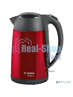 Электрочайник Bosch TWK3P424 красный, 1.7 л, 2400 Вт, скрытый нагревательный элемент