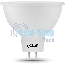 Лампа светодиодная Gauss Black 7Вт цок.:GU5.3 рефлек. 220B 3000K св.свеч.бел.теп. MR16 (упак.:10шт) (101505107)