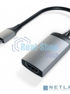 Адаптер Satechi Type-C to HDMI 4K 60HZ. Поддержка 4K/60Hz. Материал корпуса алюминий. Цвет серый космос.