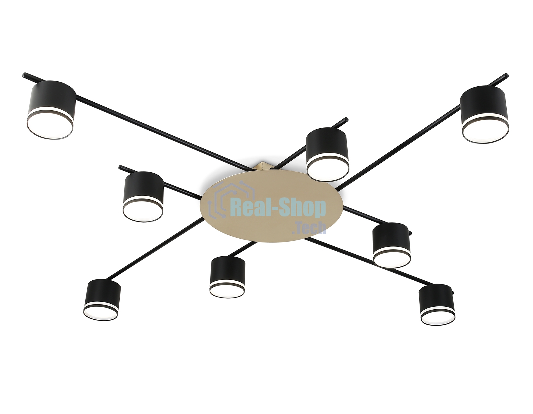Потолочный светильник Ambrella light FL51760/8 BK/GD черный/золото GX53/8 max 12W 870*870*95