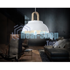 Светильник Ambrella light TR8190 WH/LW белый/светлое дерево E27 max 40W D290*900