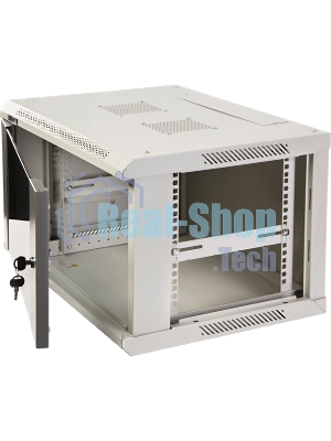 Шкаф коммутационный Lanmaster (TWT-CBWPG-6U-6X4-GY) 6U 600x400 мм пер. дв. стекл 60 кг серый