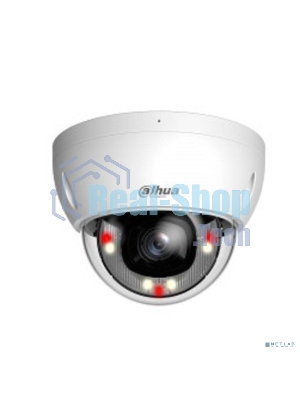 Уличная купольная IP-видеокамера Dahua DH-IPC-HDBW2449EP-S-IL-0280B Smart Dual Light с ИИ 4Мп, 1/2.9” CMOS, объектив 2.8мм, видеоаналитика, ИК до 30м, LED до 30м, IP67, корпус: металл